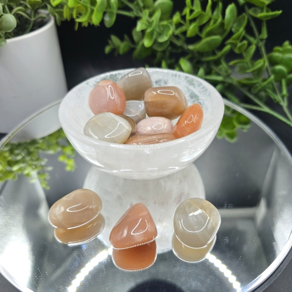 Peach & Gray Moonstone Tumble